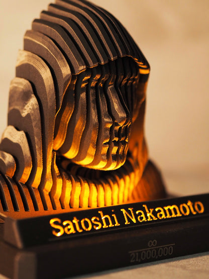 Satoshi Nakamoto LED - Statue