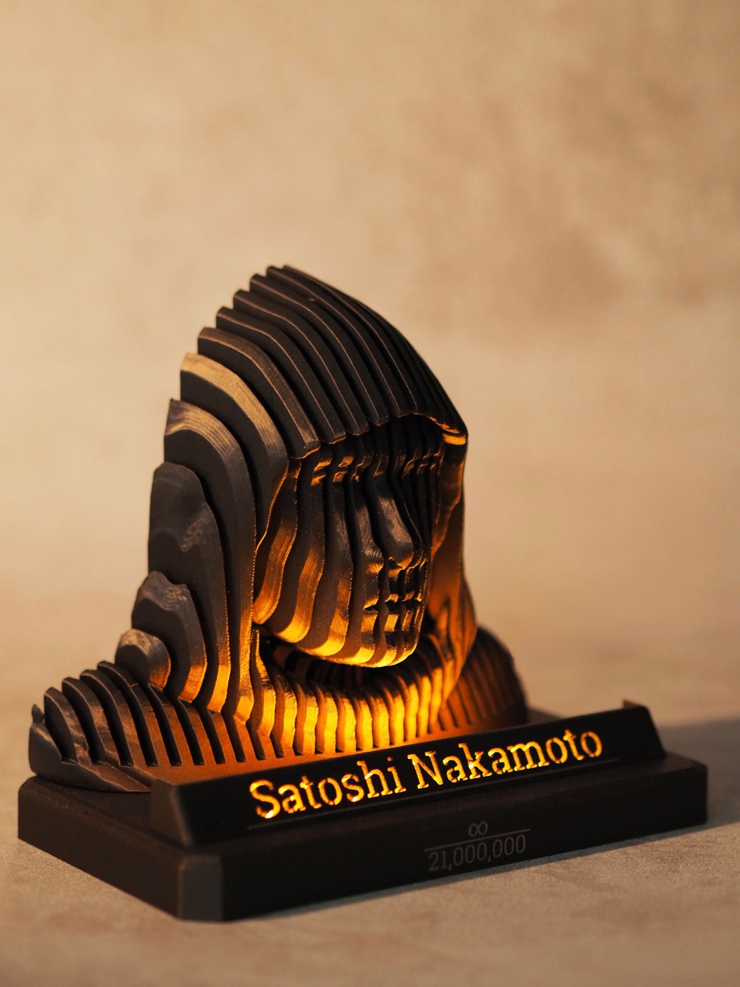 Satoshi Nakamoto LED - Statue